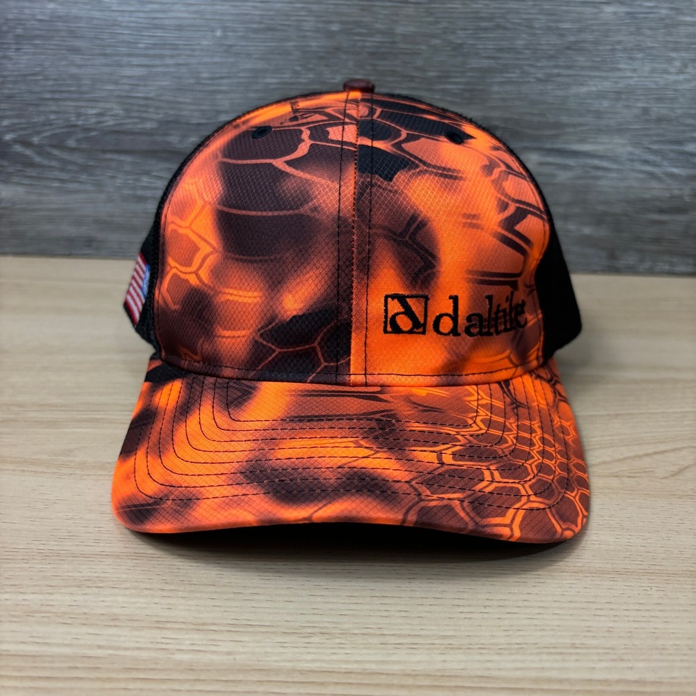 Dalite Hat Cap Snapback‎ Orange Black Scale Camo Outdoors